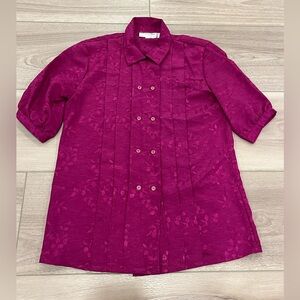 Christian Dior Blouses Vintage Button Up Blouse Womens Size 4 Purple